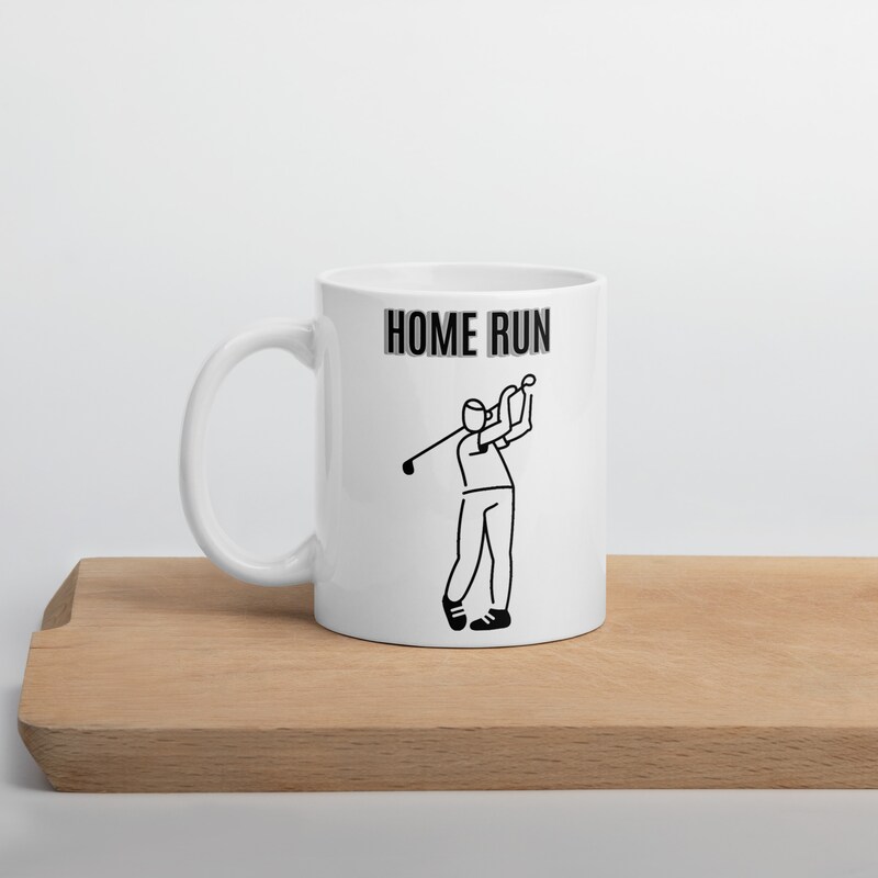 Golf - Home Run - Coffee Mug. Coffee Tea Cup Funny Words Novelty Gift Present White Ceramic Mug for Christmas Thanksgiving